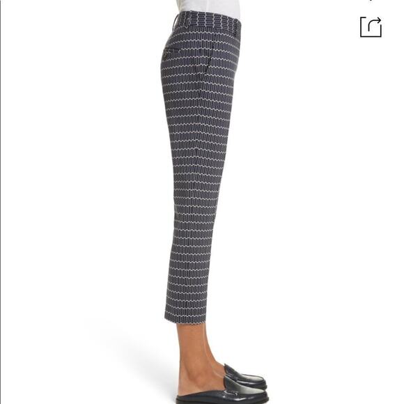 Theory Tribecca Geo Print Crop Pants Deep Navy - Picture 3 of 11